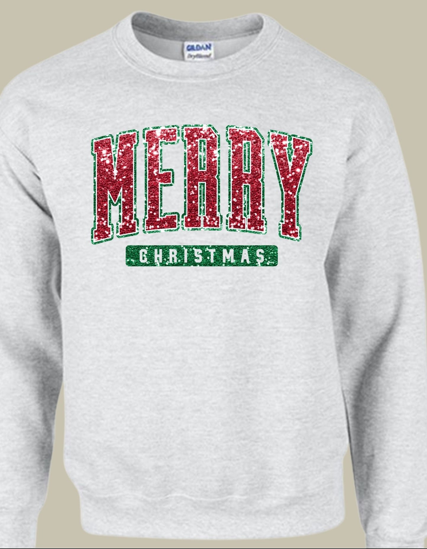 Merry Christmas faux glitter